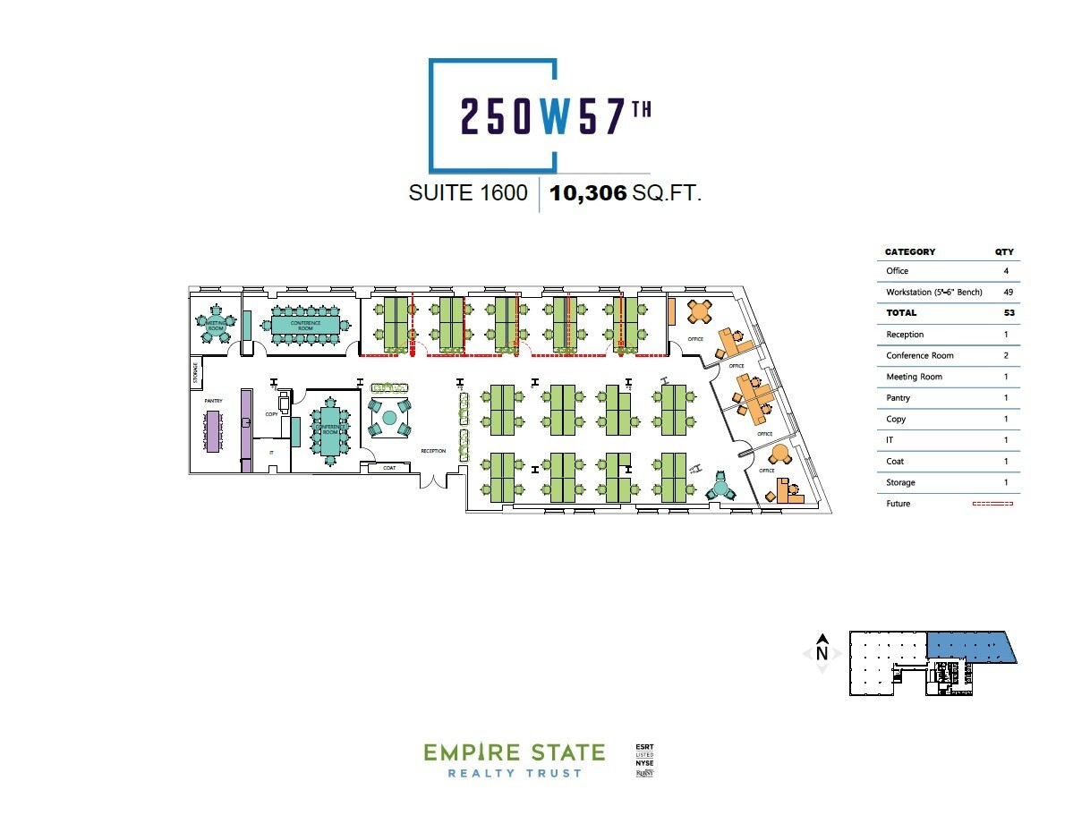 250 W 57th St, New York, NY à louer Plan d’étage- Image 1 de 3
