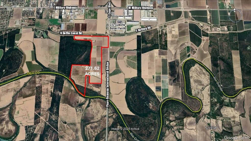 424.43 Acs on E. Side of Pharr Intl. Bridge, Pharr, TX for sale - Aerial - Image 3 of 6