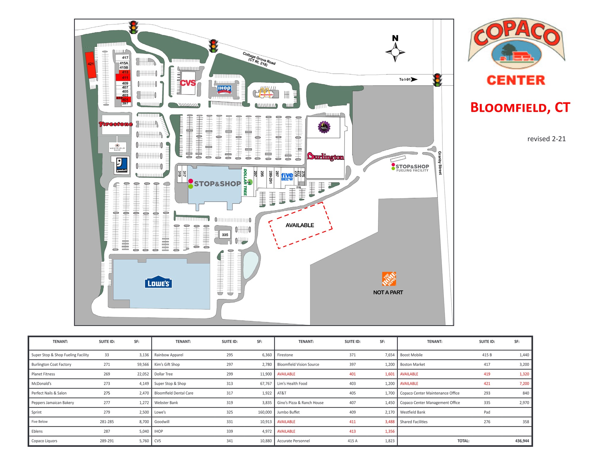 271-421 Cottage Grove Rd, Bloomfield, CT for lease Site Plan- Image 1 of 1