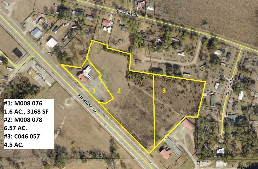 649 GA- 133 Hwy, Moultrie, GA à vendre - Aérien - Image 1 de 10