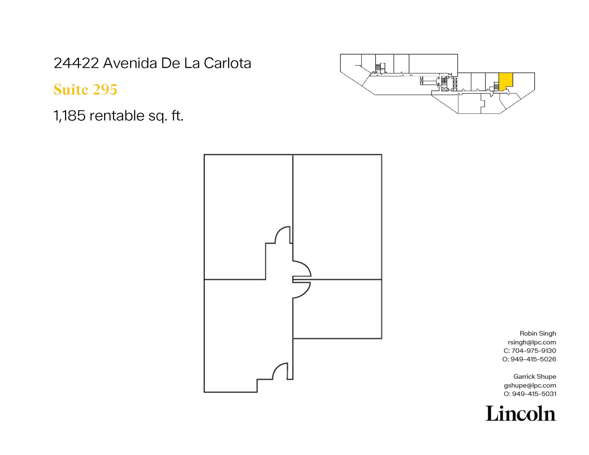 24422 Avenida De La Carlota, Laguna Hills, CA for lease Floor Plan- Image 1 of 7