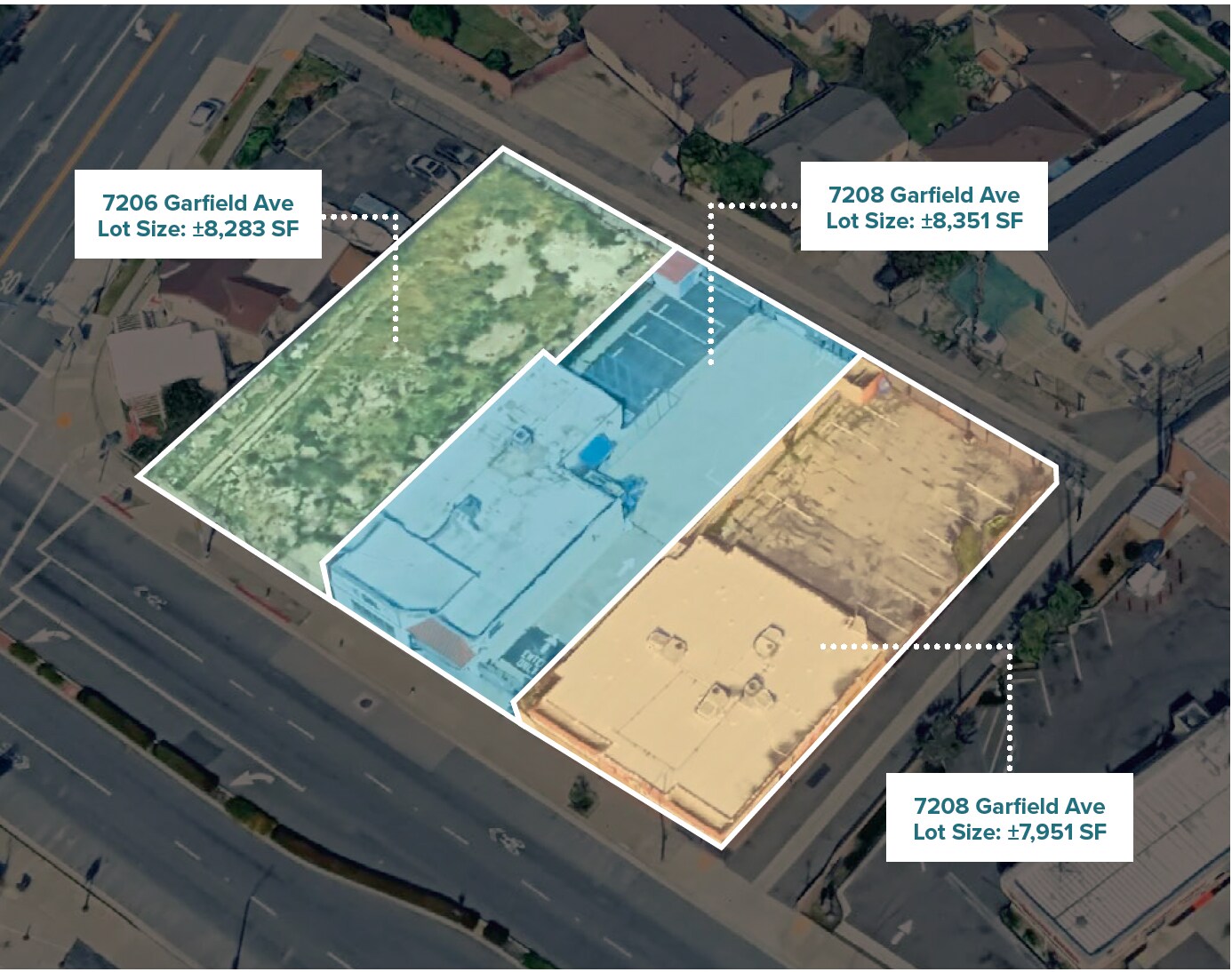 7206, 7208, and 7218 Garfield Ave portfolio of 3 properties for sale on LoopNet.ca Aerial- Image 1 of 9