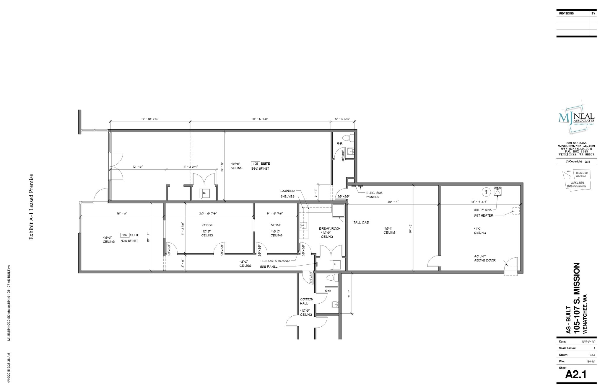 101-111 S Mission Ave, Wenatchee, WA à louer Plan de site- Image 1 de 1