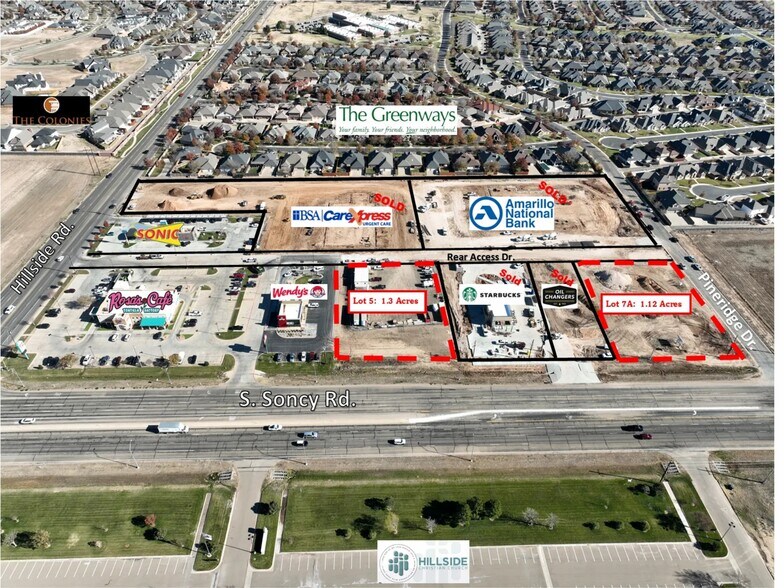 SE Corner of Soncy & Hillside, Amarillo, TX for sale - Aerial - Image 2 of 2