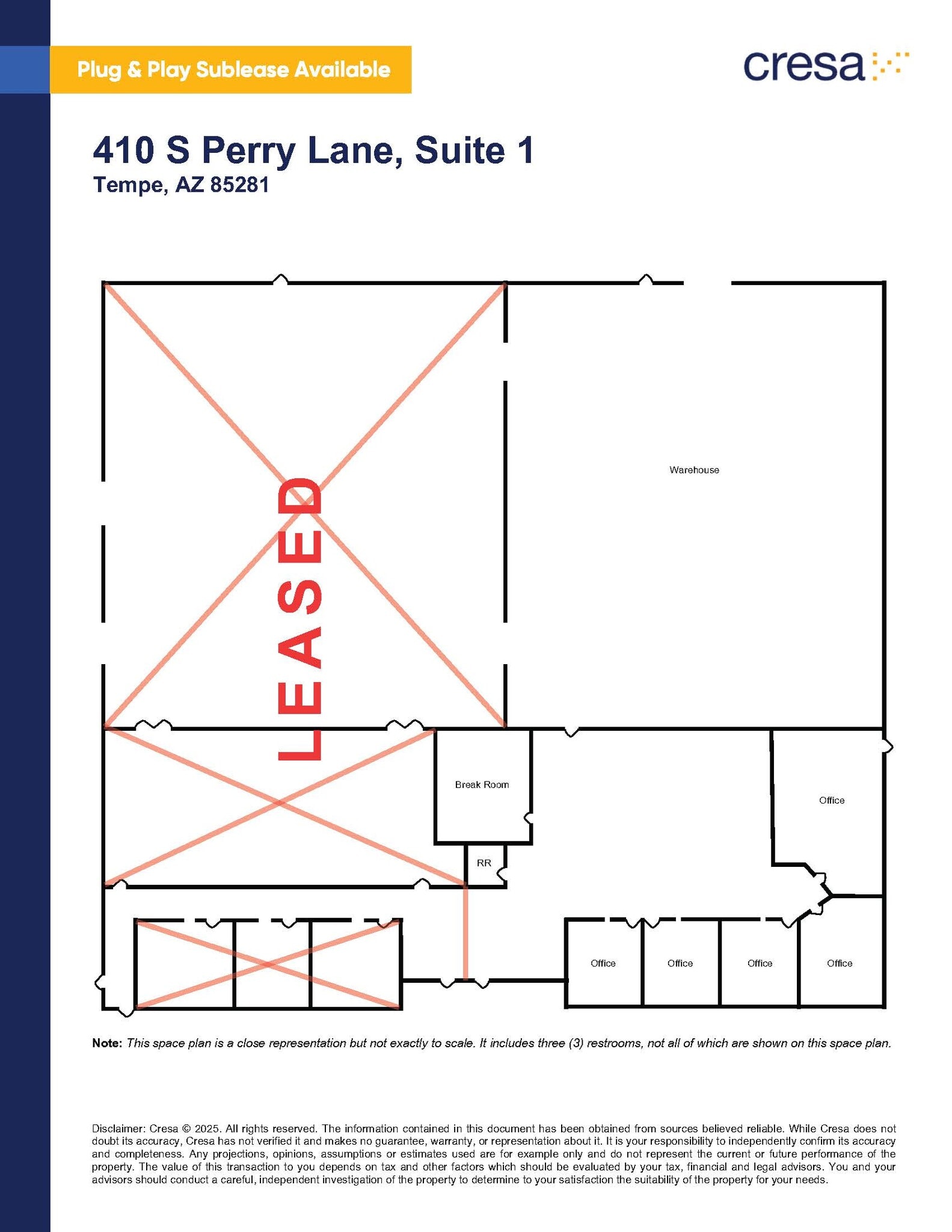 410 S Perry Ln, Tempe, AZ for lease Floor Plan- Image 1 of 7
