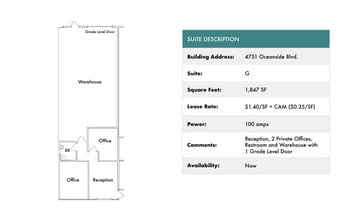 1818 Peacock Blvd, Oceanside, CA à louer Plan d’étage- Image 1 de 1