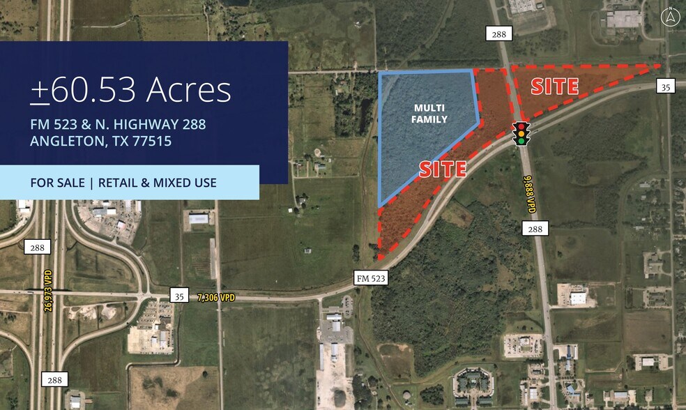 FM 523 & N. Highway 288, Angleton, TX à vendre - Photo du bâtiment - Image 1 de 1