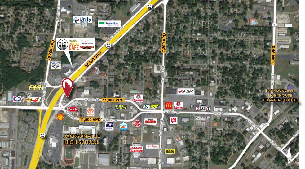 1524 W Main St, Jacksonville, AR à vendre - Aérien - Image 2 de 3