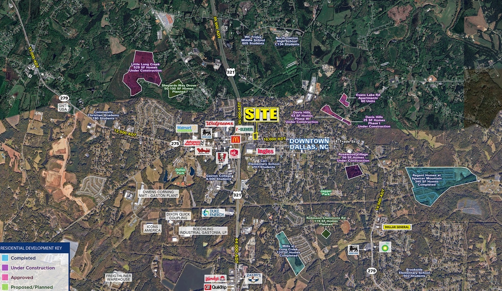 706 W Trade St, Dallas, NC for lease - Aerial - Image 2 of 4