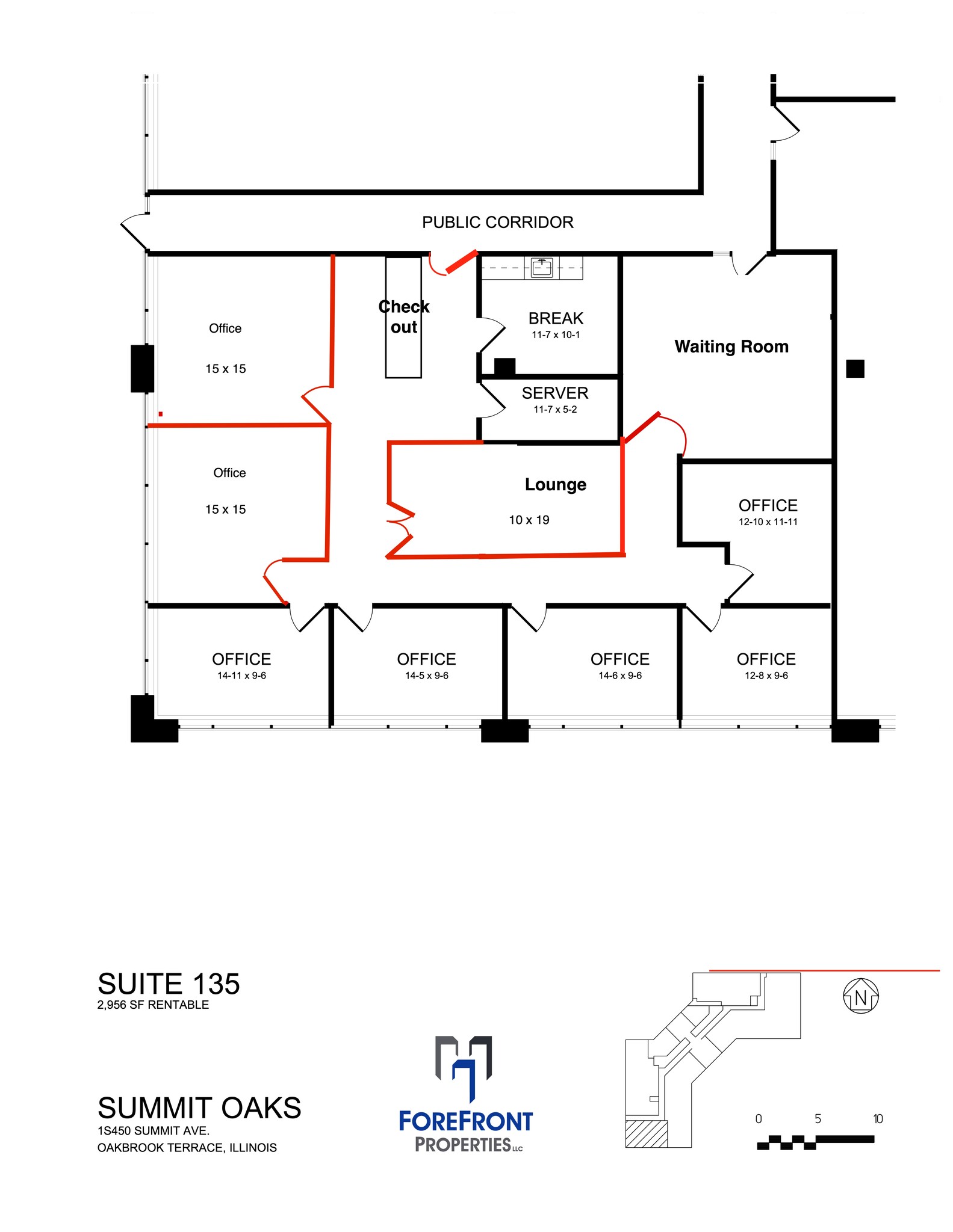 1 S 450 Summit Ave, Oakbrook Terrace, IL à louer Plan de site- Image 1 de 1