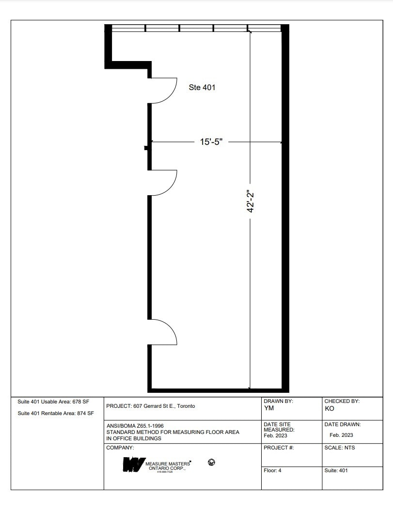 607 Gerrard St E, Toronto, ON for lease Floor Plan- Image 1 of 1