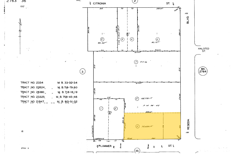 9535 Reseda Blvd, Northridge, CA for sale Plat Map- Image 1 of 1