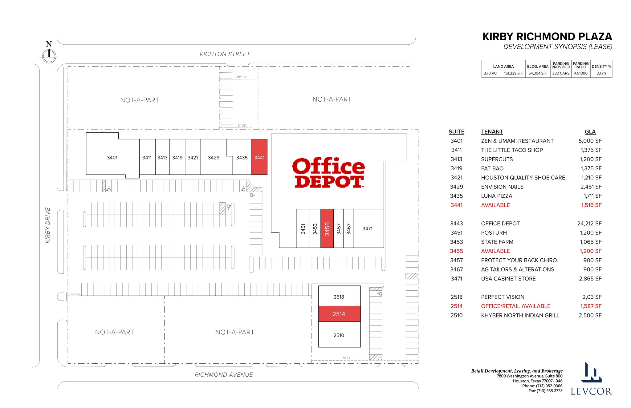 3401-3471 Kirby Dr, Houston, TX à louer Plan de site- Image 1 de 7