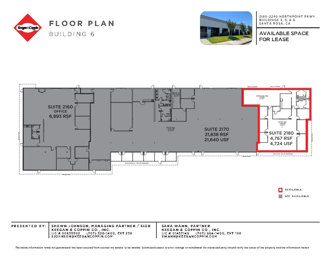 2160-2180 Northpoint Pky, Santa Rosa, CA à louer Plan d’étage- Image 1 de 4