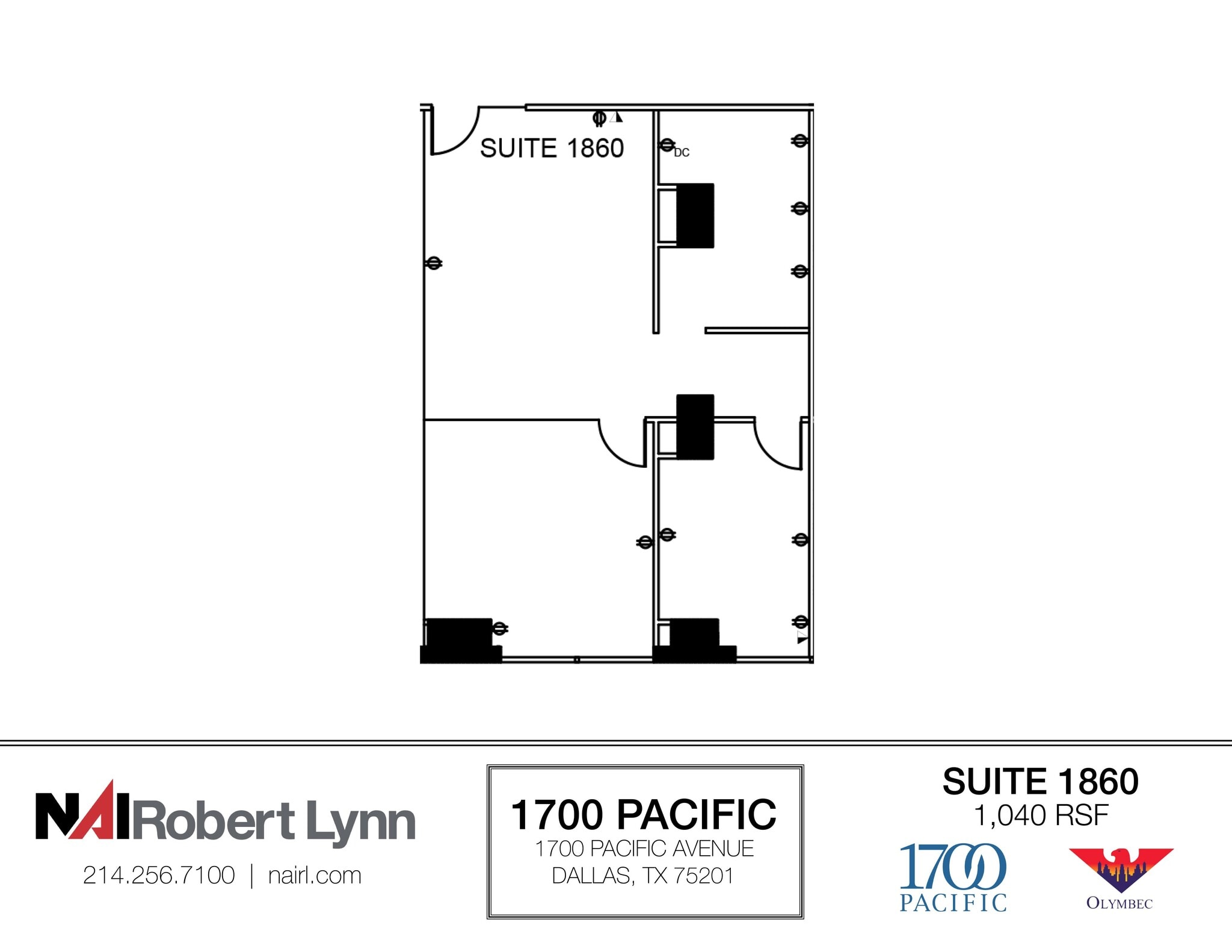 1700 Pacific Ave, Dallas, TX à louer Plan d’étage- Image 1 de 1