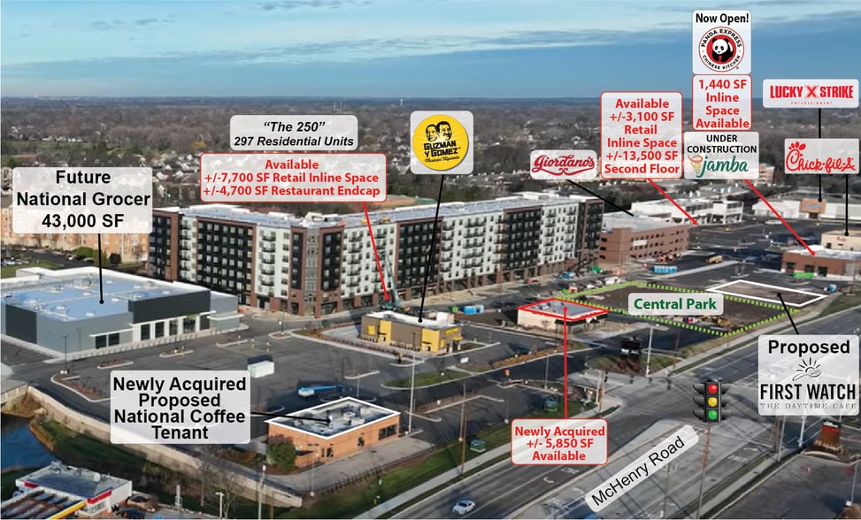 260 McHenry Rd, Buffalo Grove, IL for lease - Aerial - Image 1 of 6