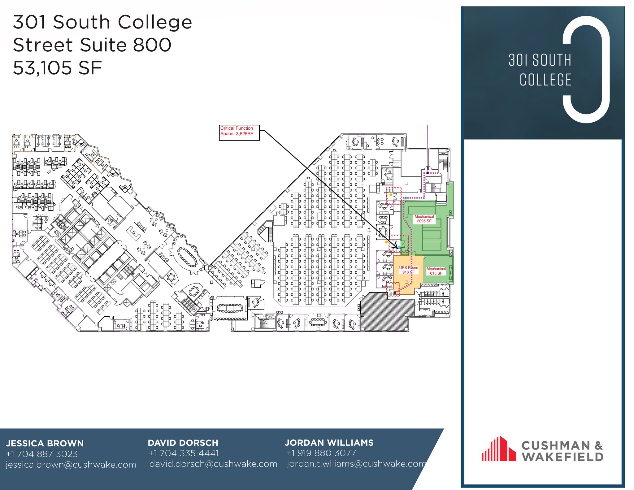 301 S College St, Charlotte, NC à louer Plan d’étage- Image 1 de 1