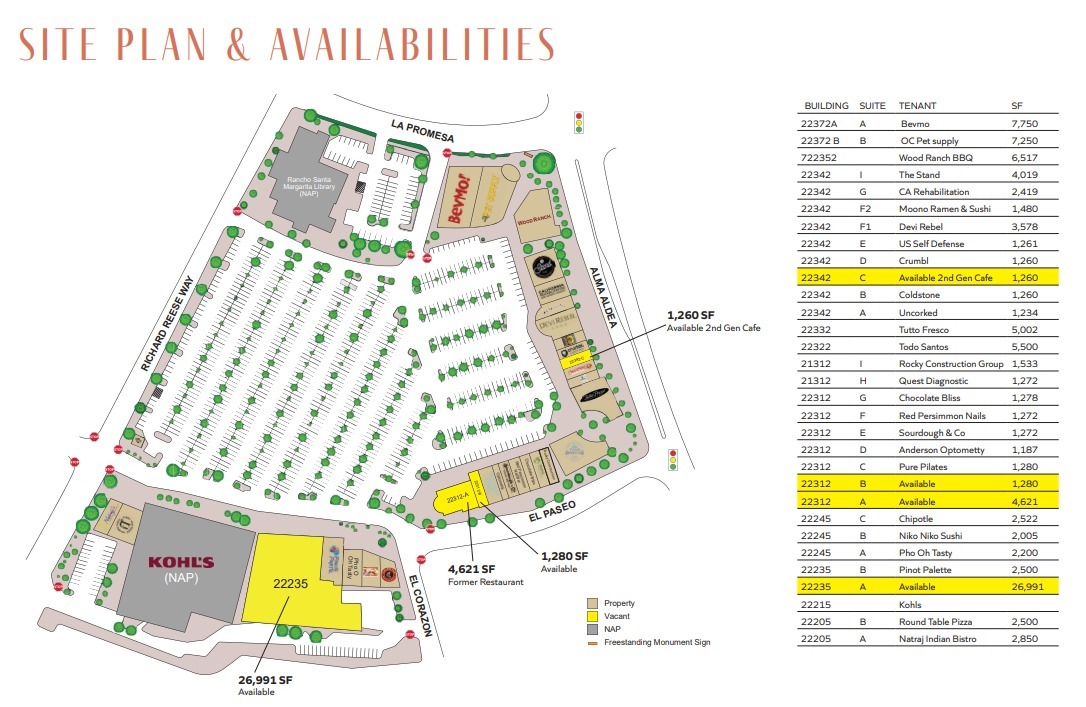 22205-22372 El Paseo, Rancho Santa Margarita, CA for lease Site Plan- Image 1 of 1