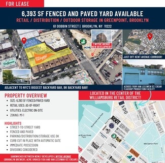 Plus de détails pour 61 Dobbin St, Brooklyn, NY - Terrain à louer