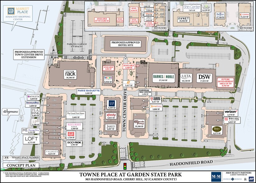 901-957 Haddonfield Rd, Cherry Hill, NJ à louer - Plan de site - Image 2 de 14