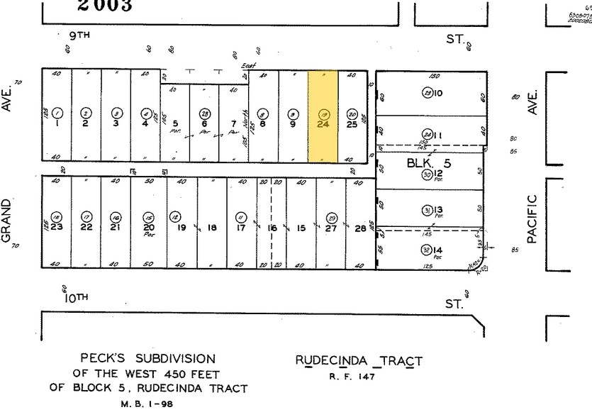 535-537 W 9th St, San Pedro, CA à vendre - Plan cadastral - Image 3 de 3