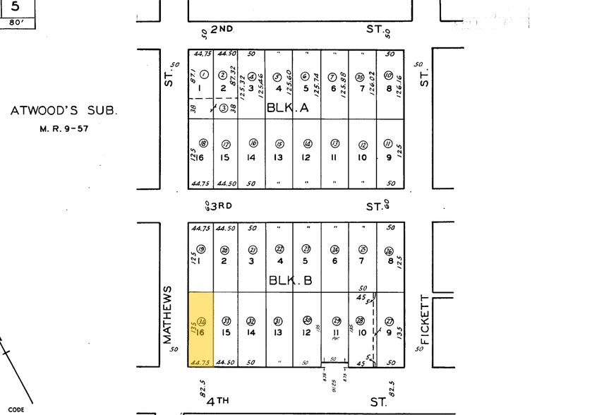 2503 E 4th St, Los Angeles, CA for sale - Plat Map - Image 1 of 1