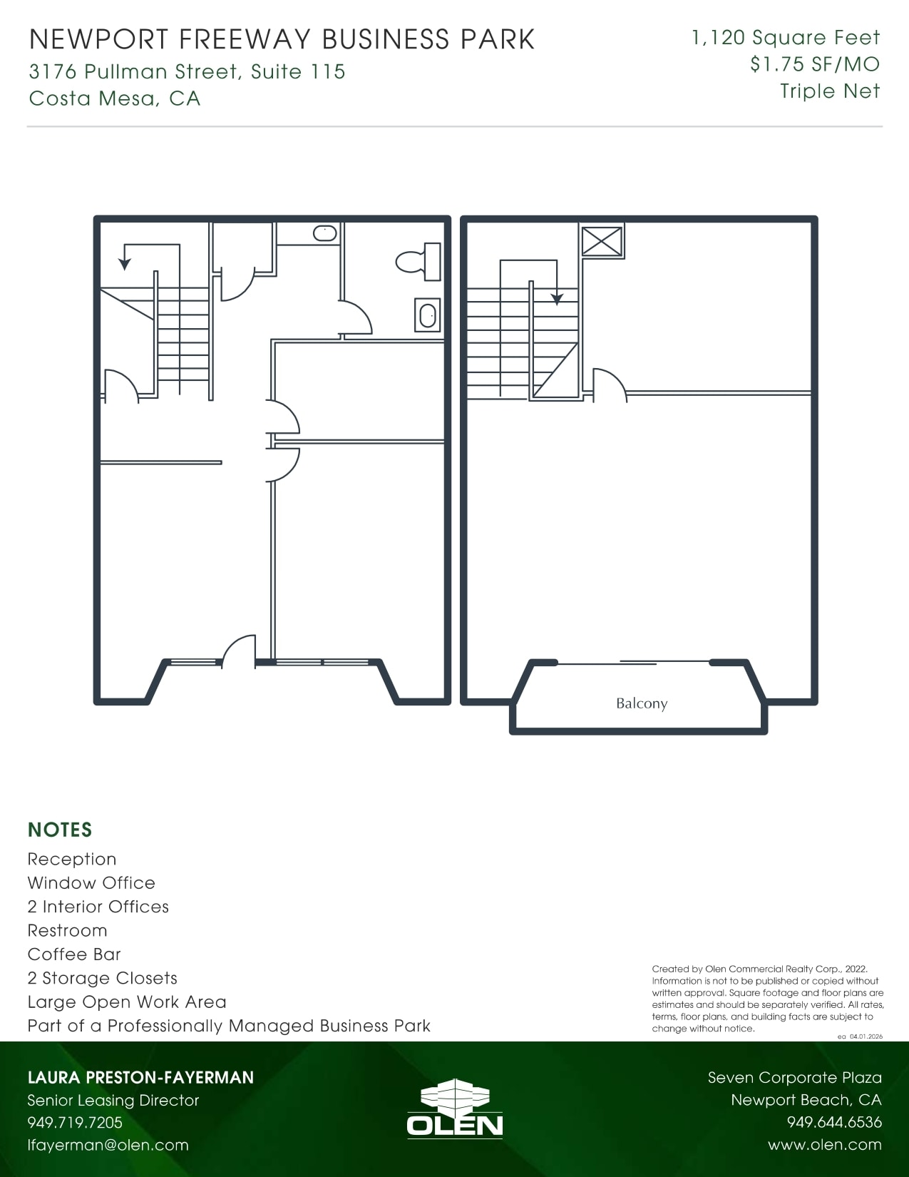 3176 Pullman St, Costa Mesa, CA à louer Plan d’étage- Image 1 de 1