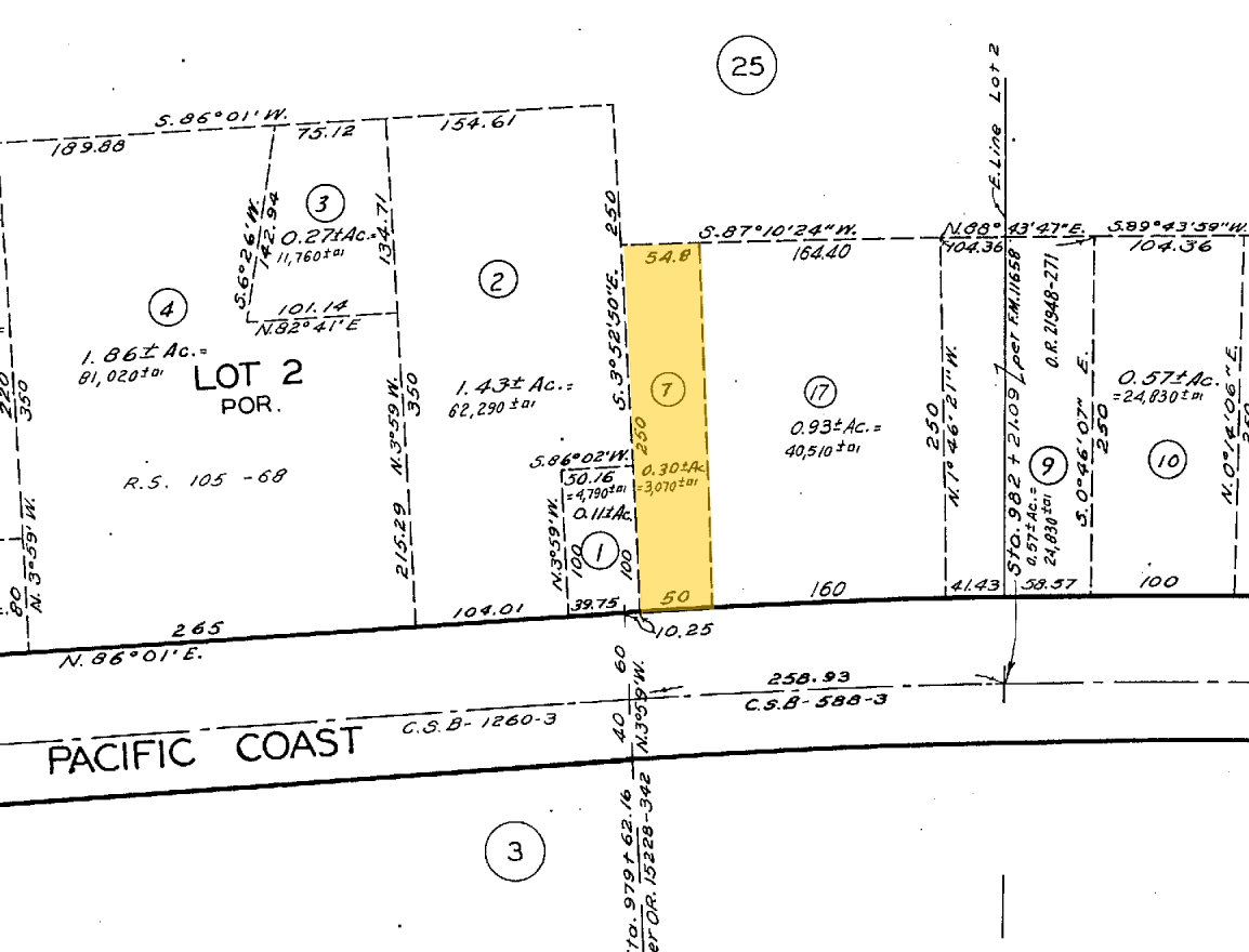 22525 Pacific Coast Hwy, Malibu, CA for sale Plat Map- Image 1 of 1