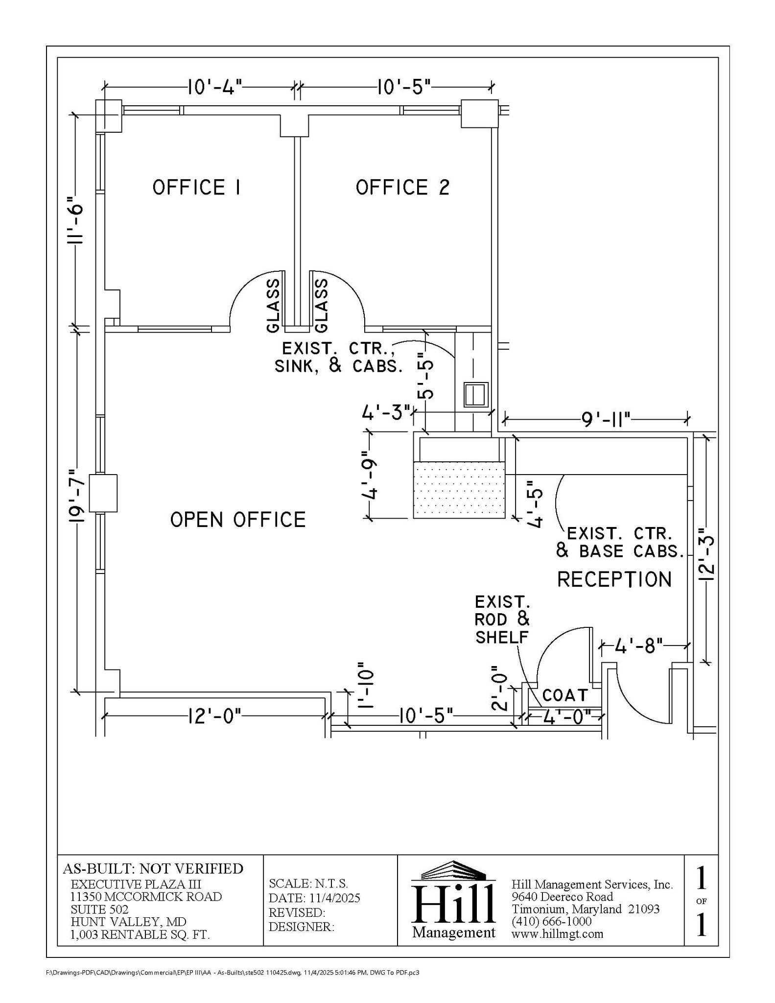 11350 McCormick Rd, Hunt Valley, MD for lease Floor Plan- Image 1 of 1