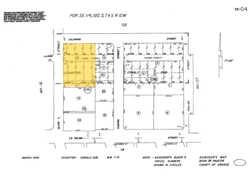 1040 N Olive St, Anaheim, CA à louer - Plan cadastral - Image 2 de 5