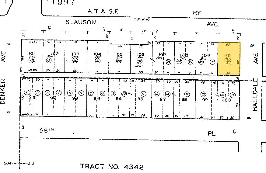 1502 W Slauson Ave, Los Angeles, CA à vendre - Plan cadastral - Image 2 de 5