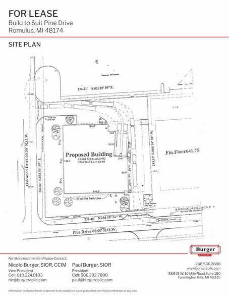 15498 Pine Dr, Romulus, MI for lease - Site Plan - Image 2 of 2