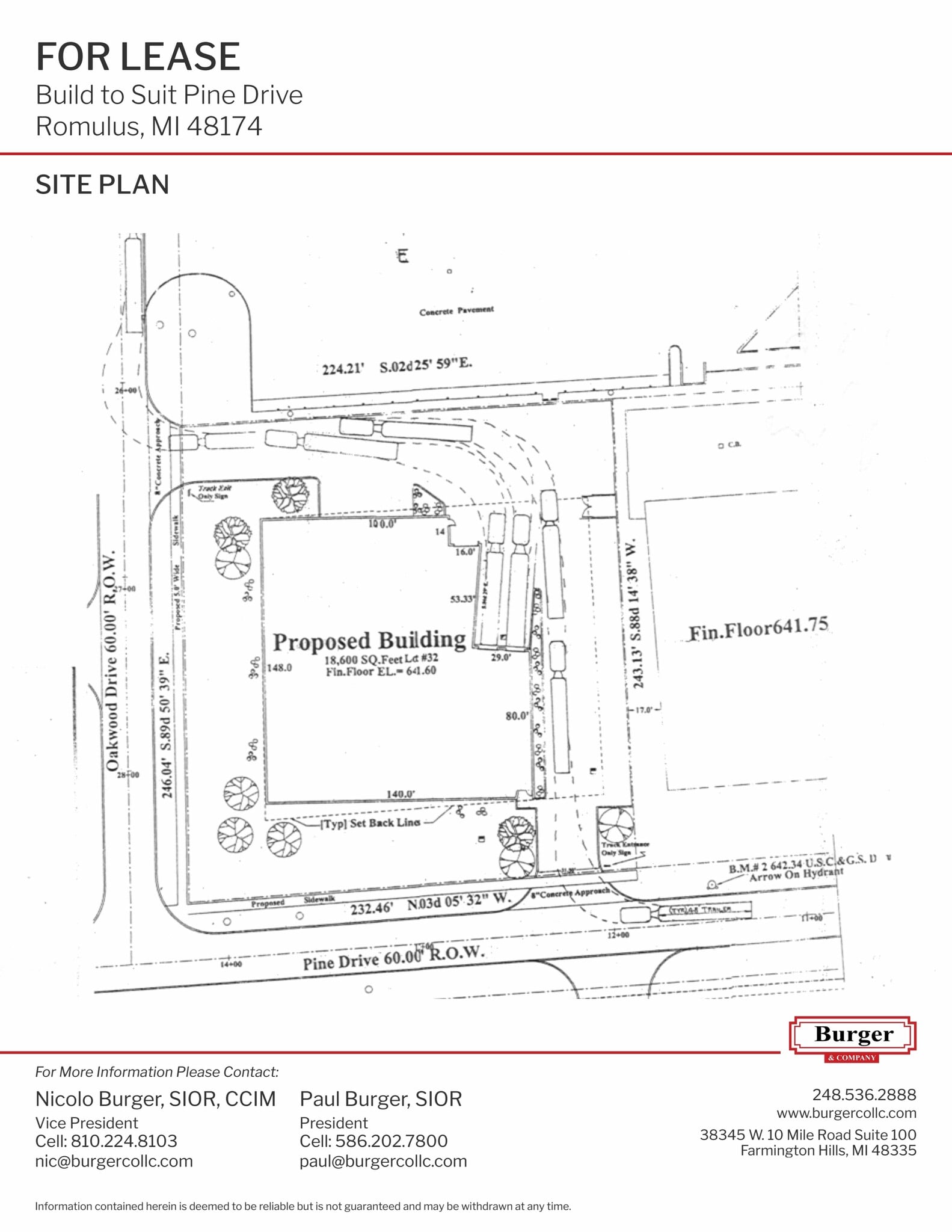 15498 Pine Dr, Romulus, MI à louer Plan de site- Image 1 de 1
