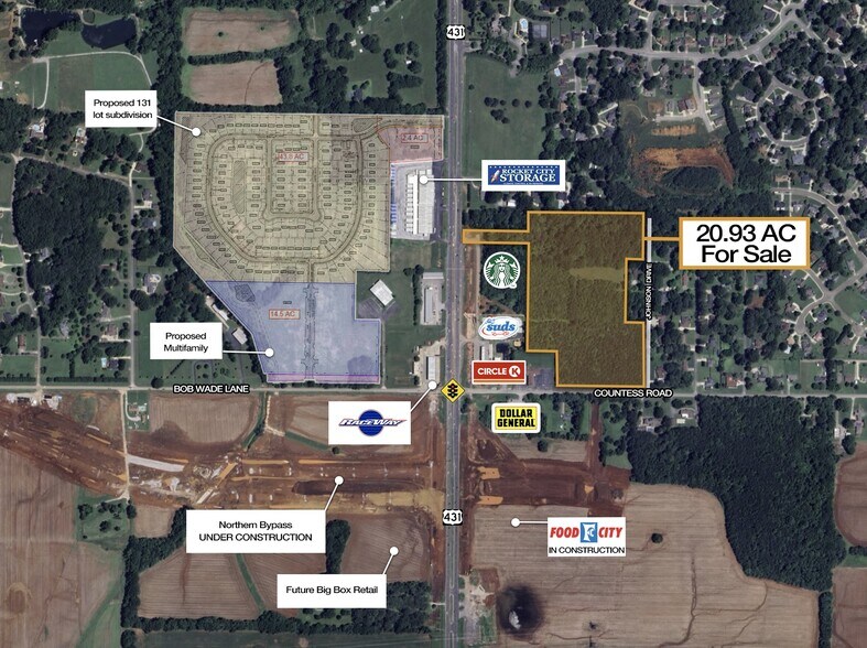 181 Countess Road, Meridianville, AL for sale - Aerial - Image 1 of 2