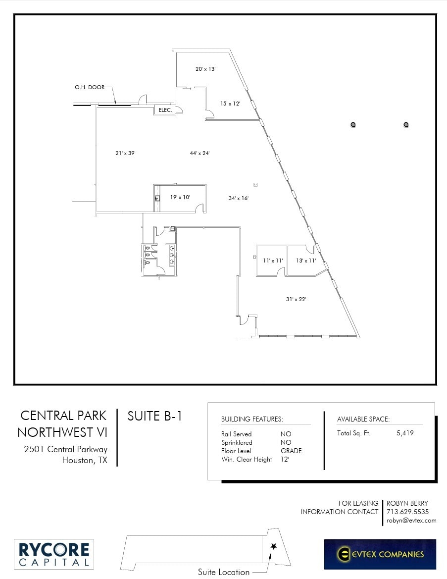 2501 Central Pky, Houston, TX à louer Plan d’étage- Image 1 de 1