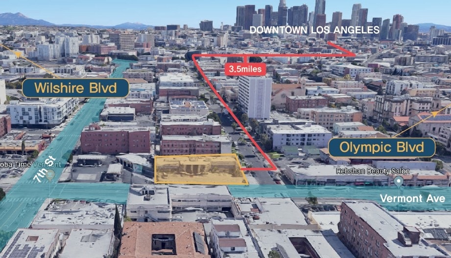 730-732 S Vermont Ave, Los Angeles, CA à vendre - Aérien - Image 3 de 4