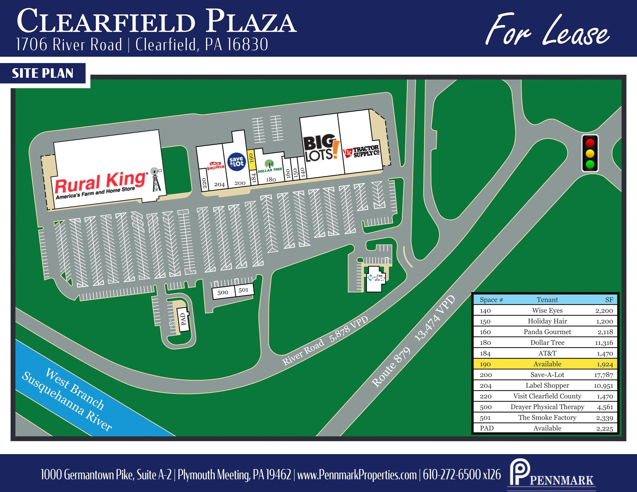 1682-1900 River Rd, Clearfield, PA à louer Plan de site- Image 1 de 1