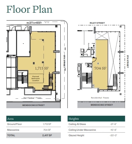 420 Mendocino Ave, Santa Rosa, CA à louer Plan d’étage- Image 1 de 1