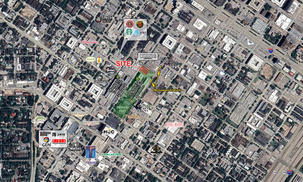 2607 Travis St, Houston, TX for lease - Aerial - Image 3 of 5