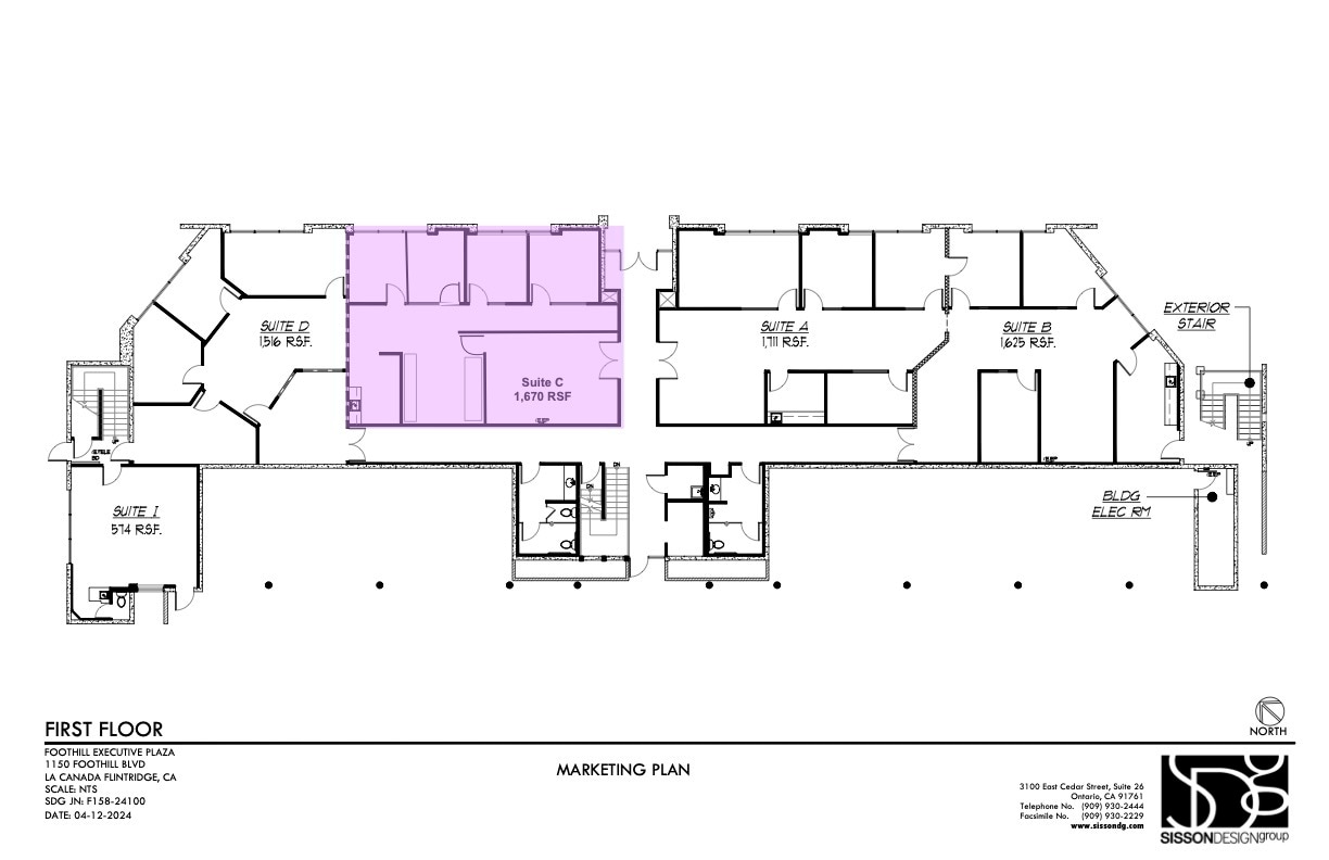 1150 Foothill Blvd, La Cañada Flintridge, CA à louer Plan d’étage type- Image 1 de 1