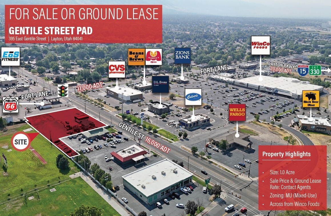 377 E Gentile St, Layton, UT for lease Aerial- Image 1 of 2