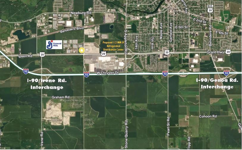 NWC of Chrysler Dr and Town Hall Rd, Belvidere, IL for sale - Aerial - Image 2 of 3