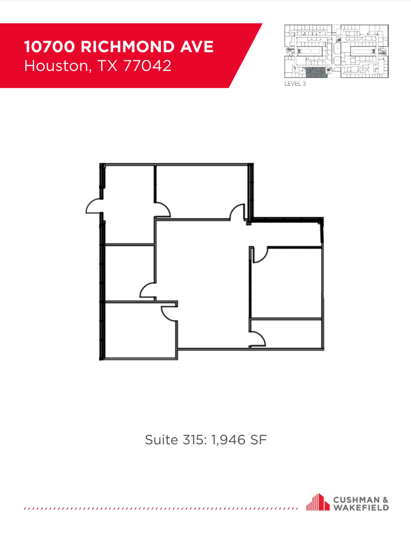 10700 Richmond Ave, Houston, TX à louer Plan d’étage- Image 1 de 1