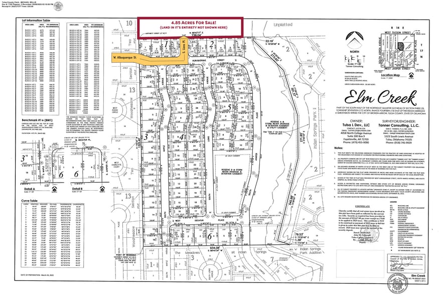 S 121st Street West of Elm, Broken Arrow, OK for sale - Plat Map - Image 3 of 4