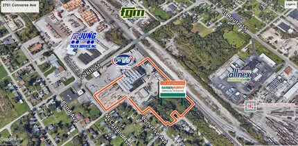 2701 Converse Ave, East Saint Louis, IL - AERIAL map view