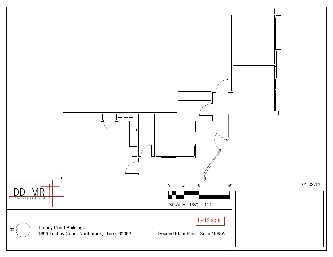 1828-1892 Techny Ct, Northbrook, IL for lease Floor Plan- Image 1 of 5