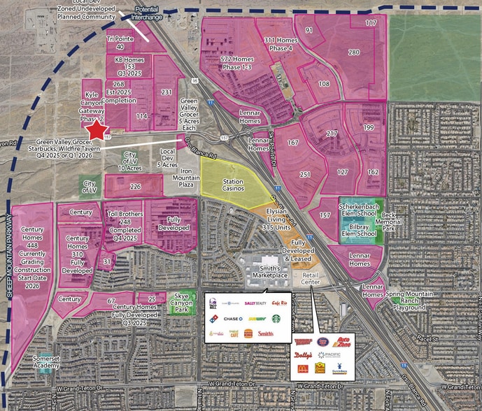 NWC Kyle Canyon Rd. & Alpine Ridge way, Las Vegas, NV for lease - Aerial - Image 2 of 5