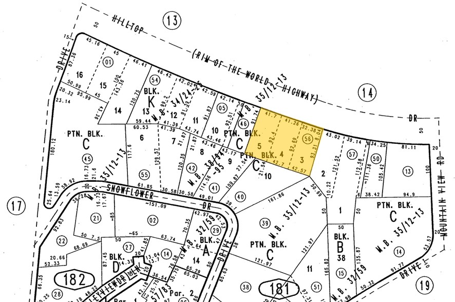 31961 Hilltop Blvd, Running Springs, CA à louer - Plan cadastral - Image 2 de 3