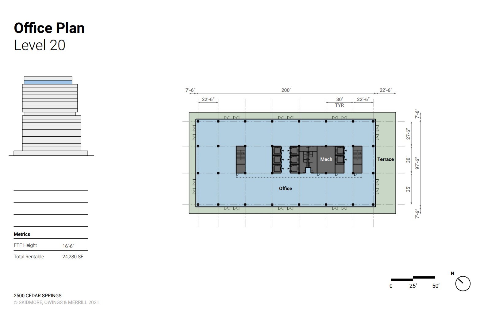 2500 Cedar Springs Rd, Dallas, TX à louer Plan d  tage- Image 1 de 1