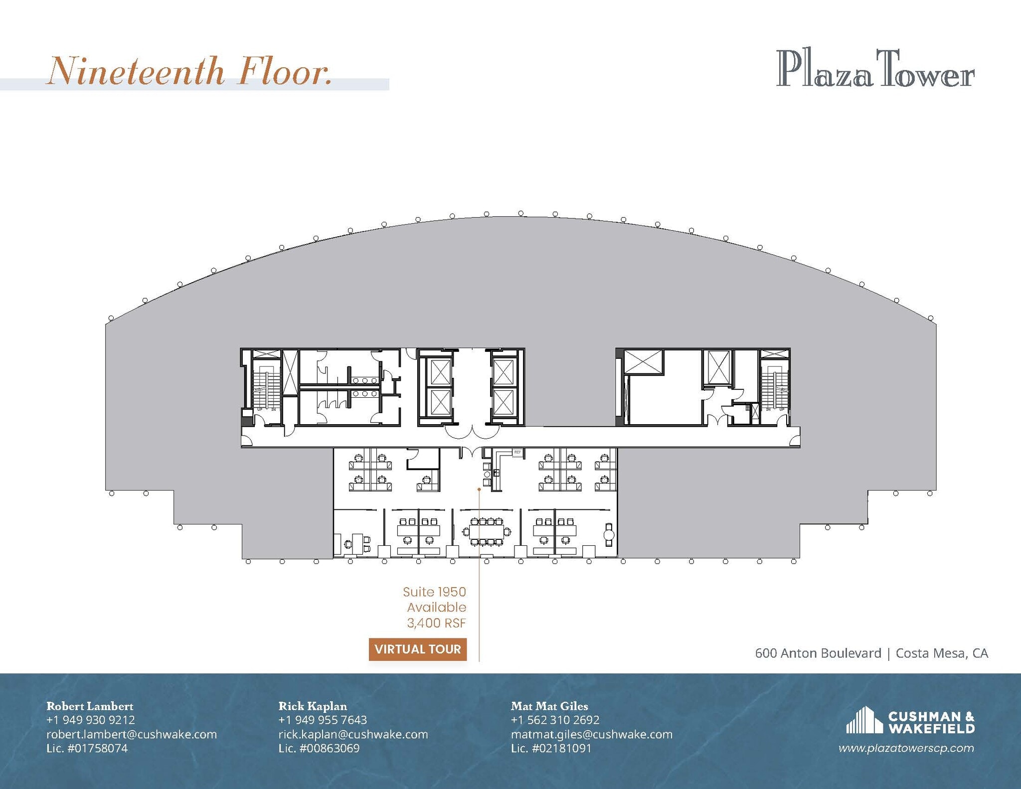 600 Anton Blvd, Costa Mesa, CA à louer Plan d’étage- Image 1 de 1